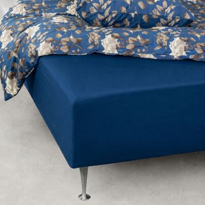 Borg Living Blødt lagen 90x200 cm - Faconlagen i 100% bomuldssatin - Blåt boxlagen til madras - By Night satin lagen Borg Living Blødt lagen 90x200 cm - Faconlagen i 100% bomuldssatin - Blåt boxlagen til madras - By Night satin lagen