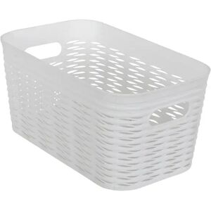 Home-tex Opbevaringskurv - Hvid plastik kurv - 28x17x13 cm - Lille praktisk kurv til opbevaring