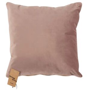 Borg Living Pyntepude - 45x45 cm - Ensfarvet lys rosa  - Velour  -