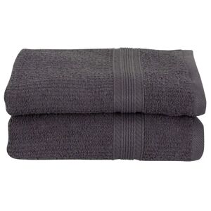 Borg Living Håndklæder - Pakke á 2 stk. 50x100 cm - Antracitgrå - 100% Bomuld