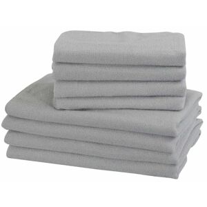 Borg Living Microfiber håndklæder - 8 stk i pakke - Lysegrå - Letvægts håndklæder