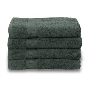 Borg Living Håndklæde egyptisk bomuld - Badelagen 100x150cm - Mørkegrøn - Luksus håndklæder fra By Borg