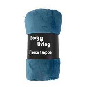 Borg Living Fleece tæppe - Petroleumsfarvet - 150x200 cm - Blødt og lækkert sofatæppe -