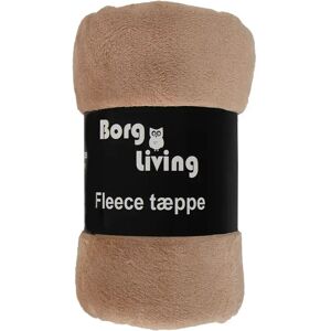 Borg Living Fleece tæppe - Lysebrun - 150x200 cm - Blødt og lækkert sofatæppe -