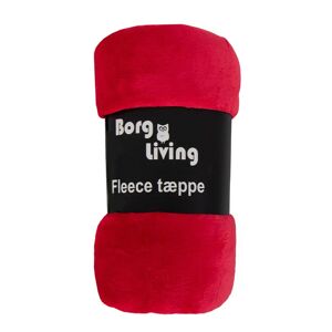 Borg Living Fleece tæppe - Rød - 150x200 cm - Blødt og lækkert sofatæppe -