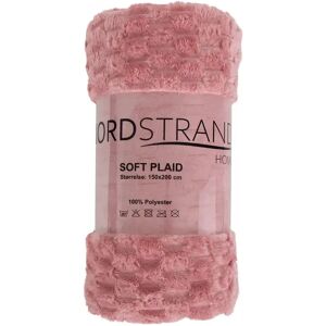 Nordstrand Home Fleece tæppe vaffelstruktur - 150x200 cm - Blødt rosa sofatæppe med  -