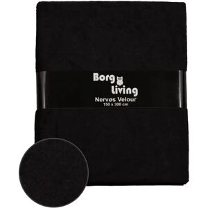 Borg Living Velour dug - 9 meter - Sort - Nervøs velour - Pakke med 9 meter