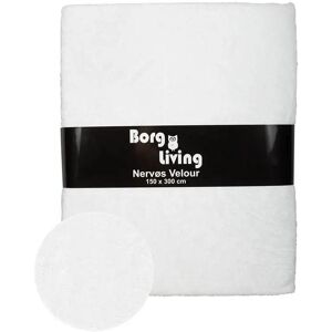 Borg Living Velour dug - 15 meter - Hvid - Nervøs velour - Pakke med 15 meter