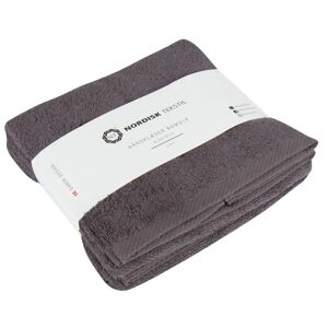 Nordisk tekstil Håndklæder - 2 stk. 50x100 cm - Mørkegrå - 100% Bomuld - Håndklædepakke fra