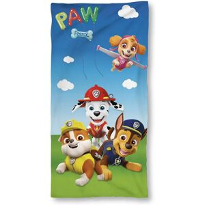 Licens Paw Patrol håndklæde - 70x140 cm - 100% Bomuld - Blødt badehåndklæde med Rubble, Skye, Chase og Marshall