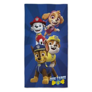 Licens Paw Patrol håndklæde - One Team - 70x140 cm - 100% Bomuld - Blødt badehåndklæde