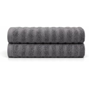 Borg Living Bomulds håndklæder - 100% kæmmet bomuld - Badehåndklæder 70x140 cm - 2-pak - Mørkegrå Borg Living Bomulds håndklæder - 100% kæmmet bomuld - Badehåndklæder 70x140 cm - 2-pak - Mørkegrå