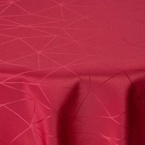 Nordstrand Home Rund juledug - Ø180 cm - Rød damask dug - Jacquardvævet juledug med geometrisk mønster - Rød tekstildug - Dug til rundt bord Nordstrand Home Rund juledug - Ø180 cm - Rød damask dug - Jacquardvævet juledug med geometrisk mønster - Rød tekstildug - Dug til rundt bord