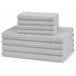 Borg Living Microfiber håndklæder - Letvægts håndklæder - 8-pak - Lysegrå Borg Living Microfiber håndklæder - Letvægts håndklæder - 8-pak - Lysegrå