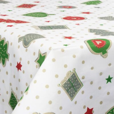 Borg Living Tekstil voksdug - 140 cm bred - Juledug - 30 meters rulle - Christmas Charms And Dots - Voksdug med akrylbelægning Borg Living Tekstil voksdug - 140 cm bred - Juledug - 30 meters rulle - Christmas Charms And Dots - Voksdug med akrylbelægning
