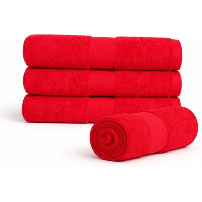 Egeria Rød Diamant Bomuldshåndklæde - 50x100cm - Blødt & Absorberende Egeria Rød Diamant Bomuldshåndklæde - 50x100cm - Blødt & Absorberende