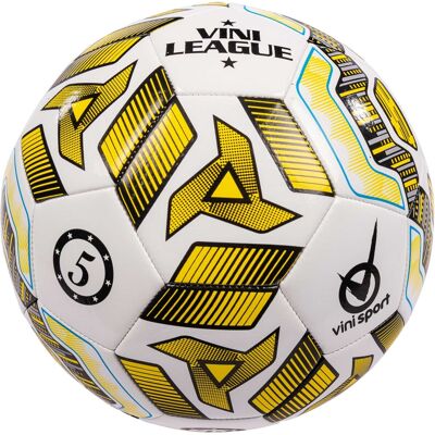 HOME-TEX League fodbold - Kunstlæderfodbold - Str. 5 - Hvid/gul HOME-TEX League fodbold - Kunstlæderfodbold - Str. 5 - Hvid/gul