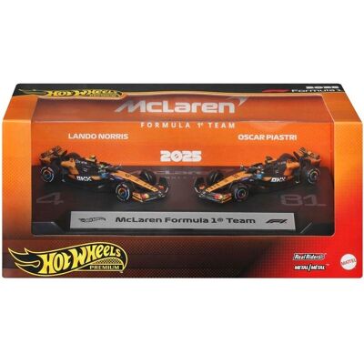Hot Wheels F1 Premium McLaren samlerbiler 2-pak - Oscar Piastri og Lando Norris - 1:64 Hot Wheels F1 Premium McLaren samlerbiler 2-pak - Oscar Piastri og Lando Norris - 1:64