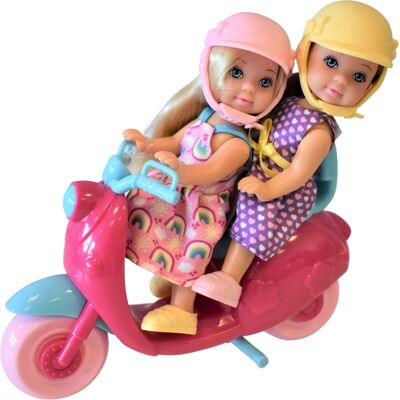 HOME-TEX Kiki dukker med motorcykel 11 cm HOME-TEX Kiki dukker med motorcykel 11 cm