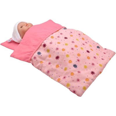 HOME-TEX Dukke dyne og pude med blomster 46 cm HOME-TEX Dukke dyne og pude med blomster 46 cm