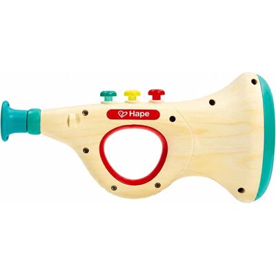 Hape Pixelz trompet med lys, 4 lydtilstande og 5 melodier - 27 cm Hape Pixelz trompet med lys, 4 lydtilstande og 5 melodier - 27 cm