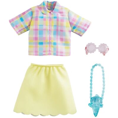 Mattel Barbie Fashion and Access Complete Look - ternet skjorte og gul nederdel Mattel Barbie Fashion and Access Complete Look - ternet skjorte og gul nederdel
