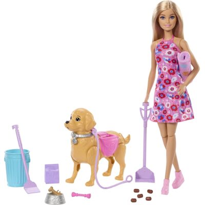Mattel Barbie Walk & Potty - dukke med hund legesæt Mattel Barbie Walk & Potty - dukke med hund legesæt