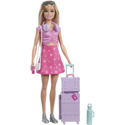 Barbie Malibu dukke med rejsetilbehør - 10+ dele Barbie Malibu dukke med rejsetilbehør - 10+ dele