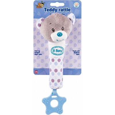 B Beez bamsestavrangle - babylegetøj med lyd og bidering - lyseblå - fra 3 mdr. B Beez bamsestavrangle - babylegetøj med lyd og bidering - lyseblå - fra 3 mdr.
