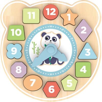 HOME-TEX Panda læringsur i træ - puslespil med tal og former - fra 18 mdr. HOME-TEX Panda læringsur i træ - puslespil med tal og former - fra 18 mdr.
