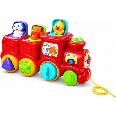 Vtech Tog med pop op venner med dansk tale, lys og musik - 29 cm Vtech Tog med pop op venner med dansk tale, lys og musik - 29 cm