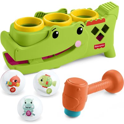 Fisher-Price & Roll alligator med hammer og bolde - 28 cm Fisher-Price & Roll alligator med hammer og bolde - 28 cm