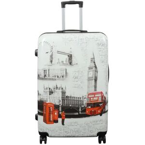Borg Living Stor kuffert - Hardcase kuffert med motiv - London - Eksklusiv letvægt kuffert