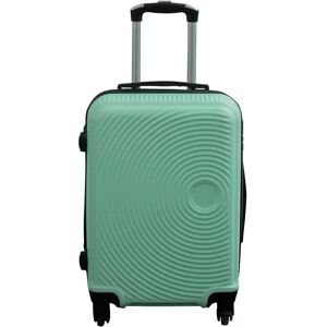 Borg Living Håndbagage kuffert - Hardcase letvægt kuffert - Kabine trolley - Pastel grønne cirkler