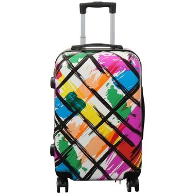 Borg Living Kabine kuffert - Hardcase letvægt kuffert - Trolley med motiv - Kryds mønster Borg Living Kabine kuffert - Hardcase letvægt kuffert - Trolley med motiv - Kryds mønster