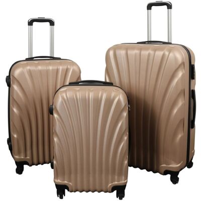 Borg Living Kuffertsæt - 3 Stk. - Praktisk hardcase billige kufferter - Musling guld Borg Living Kuffertsæt - 3 Stk. - Praktisk hardcase billige kufferter - Musling guld