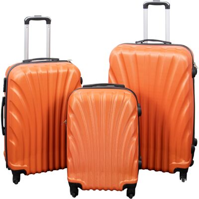 Borg Living Kuffertsæt - 3 Stk. - Praktisk hardcase letvægt kuffert - Musling orange Borg Living Kuffertsæt - 3 Stk. - Praktisk hardcase letvægt kuffert - Musling orange