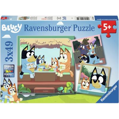 Ravensburger Puslespil med Bluey - 3x49 brikker Ravensburger Puslespil med Bluey - 3x49 brikker