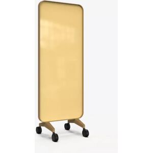 Lintex Skrivetavle af glas Frame Mobile, Farve Lively 460 - Gul, Ramme Ek, Størrelse B75 x H196 cm