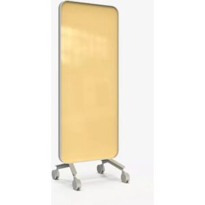 Lintex Skrivetavle af glas Frame Mobile, Farve Lively 460 - Gul, Ramme Grå (Soft 150), Størrelse B75 x H196 cm