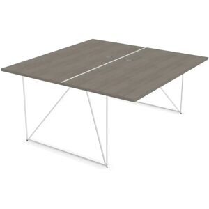 Narbutas Dobbelt skrivebord Air, Design White / Grey Wood