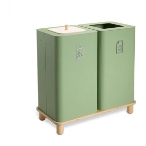 Mizetto Skraldespand Arkad Duo - Med stativ, Farve Pale Green