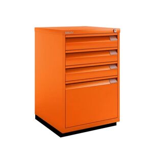 Kommode 3 skuffer + 1 hængemappe, Bisley F-Series - Flush, Farve Bisley Orange