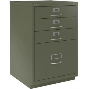 Kommode 3 Skuffer + 1 Hængemappe, Bisley F-Series - Classic Front, Farve Olive Green