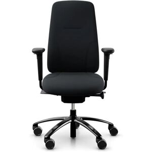 RH Logic 220 Ergonomisk kontorstol, Stof Black (Select SC60999), Nakkestøtte Nej, Armlæn Ja, Valg af hjul Hjul til hårde gulve