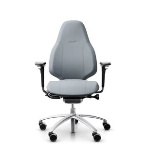 Kontorstol RH Mereo 220, Stof Light Grey (Select SC60139), Nakkestøtte Nej, Armlæn Ja, Fodkryds Sølv