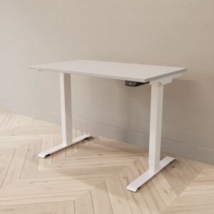 Direkt Interiör Hæve sænkebord - Standard, Størrelse 100x60 cm, Bordplade Lysegrå, Stativ Hvid