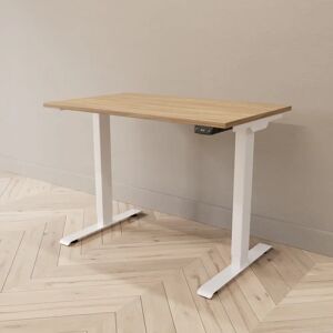 Direkt Interiör Hæve sænkebord - Standard, Størrelse 100x60 cm, Bordplade Eg, Stativ Hvid