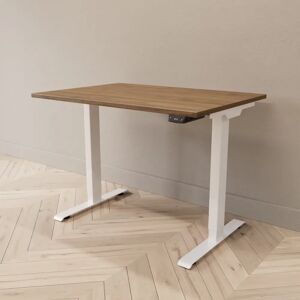 Direkt Interiör Hæve sænkebord - Standard, Bordplade Valnød, Stativ Hvid, Størrelse 100x70 cm