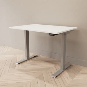 Direkt Interiör Hæve sænkebord - Standard, Størrelse 100x70 cm, Bordplade Hvid, Stativ Sølv